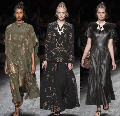 Valentino S/S 2016 Paris. 图腾、编织、面具、刺青，神秘而粗犷的非洲土著部落元素，均被Valentino的精工细作融入2016春夏系列的细节之中。