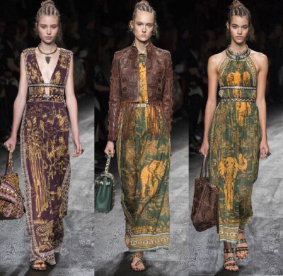 Valentino S/S 2016 Paris. 图腾、编织、面具、刺青，神秘而粗犷的非洲土著部落元素，均被Valentino的精工细作融入2016春夏系列的细节之中。