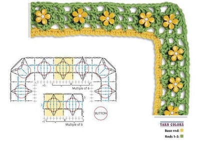 钩针拐角花边