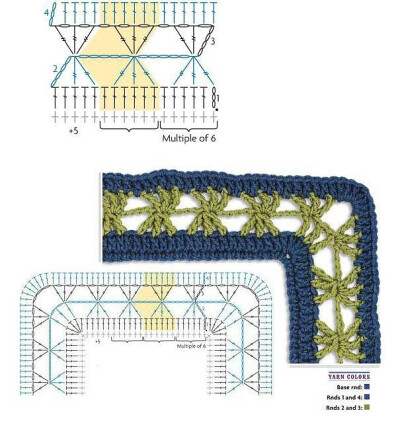钩针拐角花边