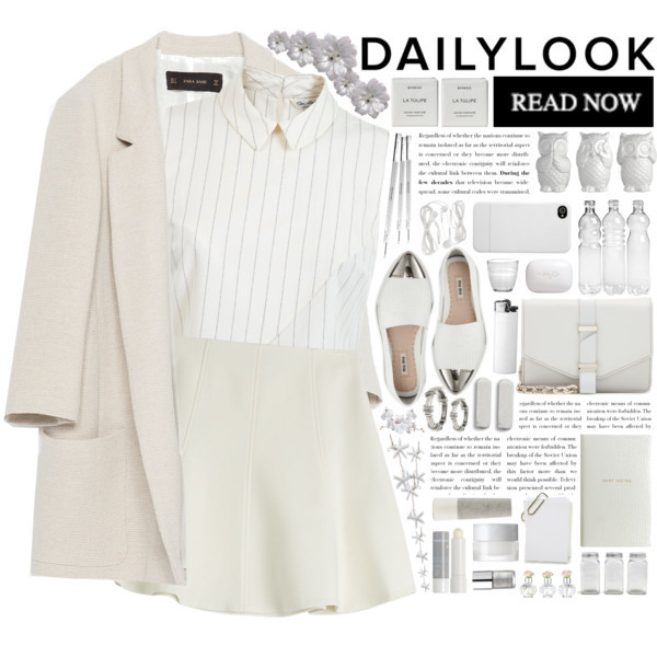 #ZaraBlazer #StripedTop #WoolSkirt #MiumiuLoafers #ShoulderBag #BeOriginal @polyvore @polyvore-editorial