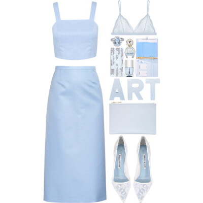 A fashion look from October 2015 featuring light blue skirt, Miss Selfridge and lacy lingerie. Browse and shop related looks.