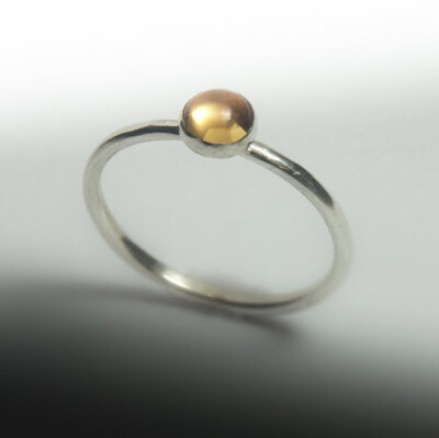 戒指925纯银11月诞生石处女座黄水晶 欧美原创手工 以色列戒指