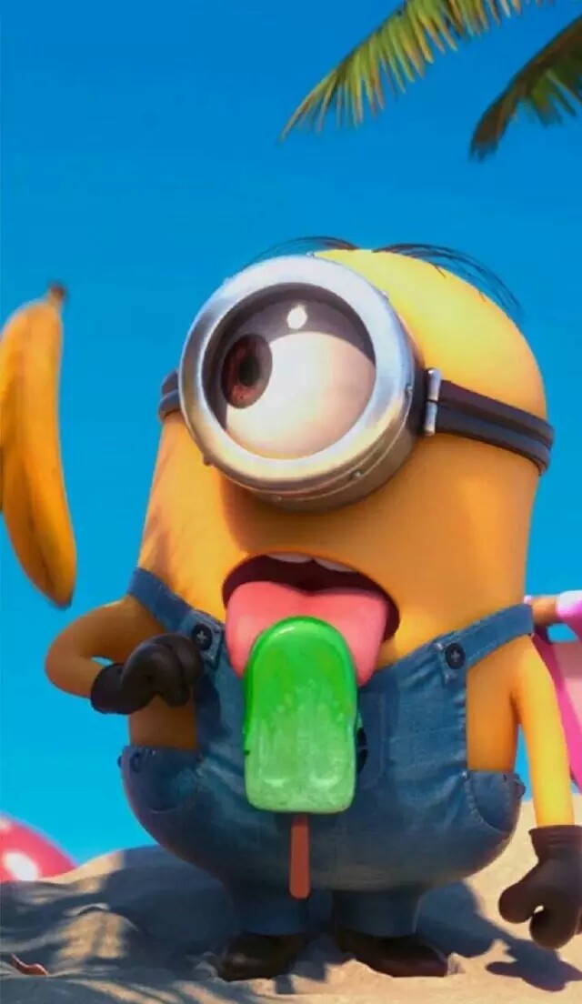 小黄人吃着冰淇淋看着香蕉壁纸2121