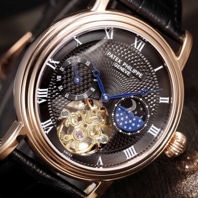 白430金450 百达翡丽-PATEK PHILIPPE 精品男士腕表 亚洲进口机械机芯 矿物质强化镜面 316精钢力制 真牛皮表带 传统针扣 尺寸43mm 厚13mm 请认准独家品质^_^