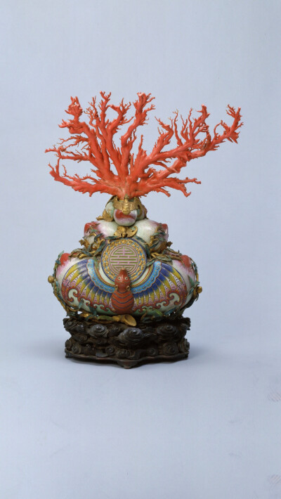 清宫收藏 红珊瑚盆景 清中期
