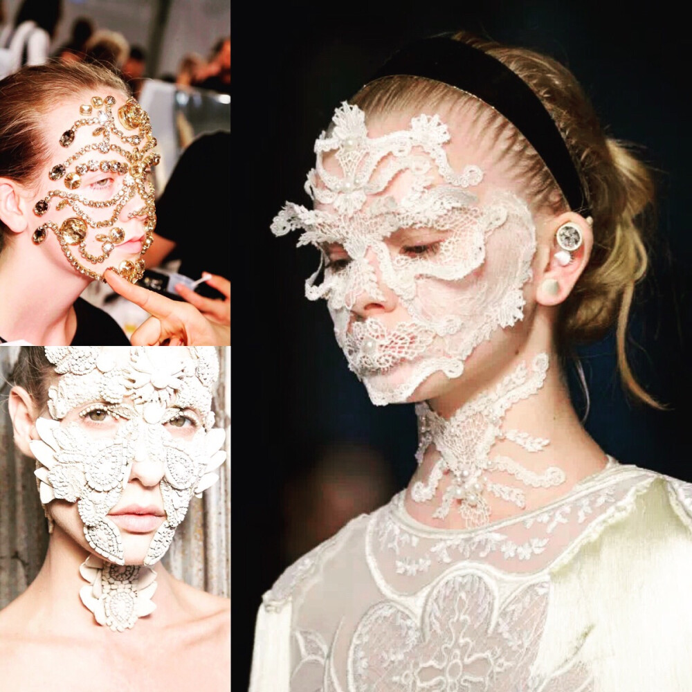 Givenchy lace and pearl mask