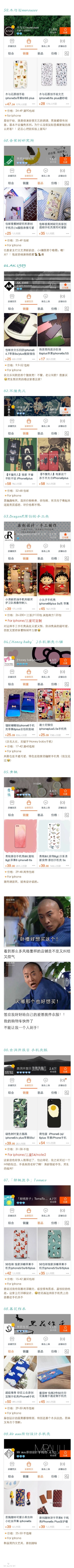 @加溫嗎 #99个手机壳店铺集合#整理来自@丸子安利菌@爱改名的狸酱@安利萌大苏 以及一些自己买过或收藏很久的店铺，并不都是只有iphone，有别的机型款式的店铺我都用红字标出了。很多店铺风格有重样，自行挑选 各取所需?14.4M 流量党慎重食用66666