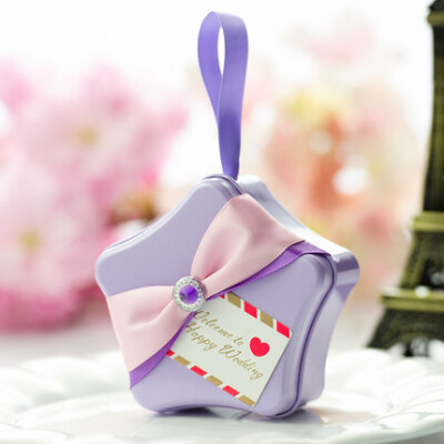 罗兰莉莎 2015新款 创意星星马口铁喜糖盒 结婚喜糖盒子婚礼糖盒