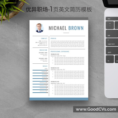 简洁英文简历模板 | 符合外企招聘需求与外观特点 | 英文1页、2页模板与求职信、感谢信