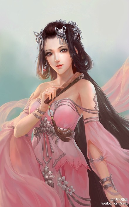 剑网三 同人 七秀坊 美人 手绘 插画 厚涂 水墨 古风 中国风 @银色骐骥