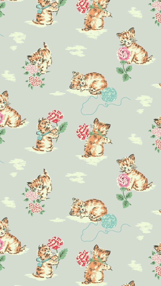 Cathkidston高清无水印壁纸 萌物猫咪