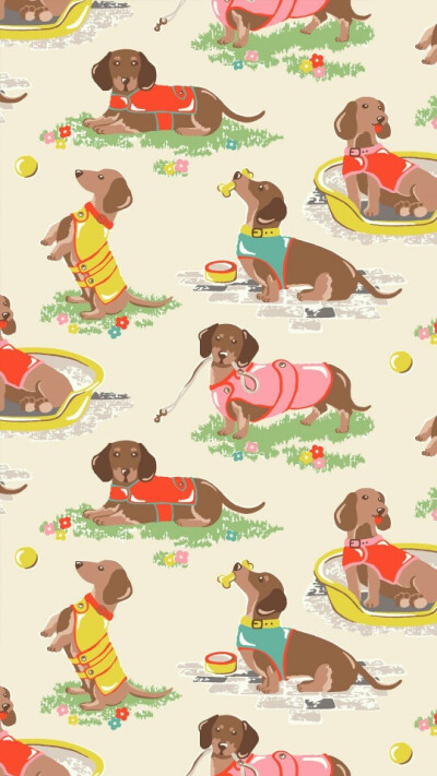 Cathkidston高清无水印壁纸 狗狗 汪星人