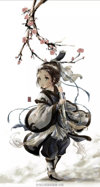 师傅要我在梅花树下侯着有缘人，流纹剑好沉，青儿扛不住了，有缘人，你是不是迷路了！哼～