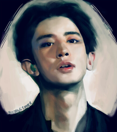 EXO灿烈fanart（画手就by.logo 好了，P站手机客户端不能复制画手名