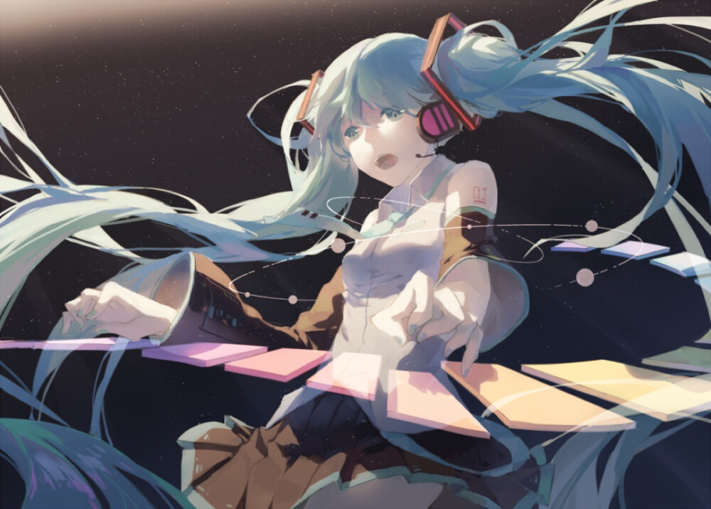 初音。彩色琴键