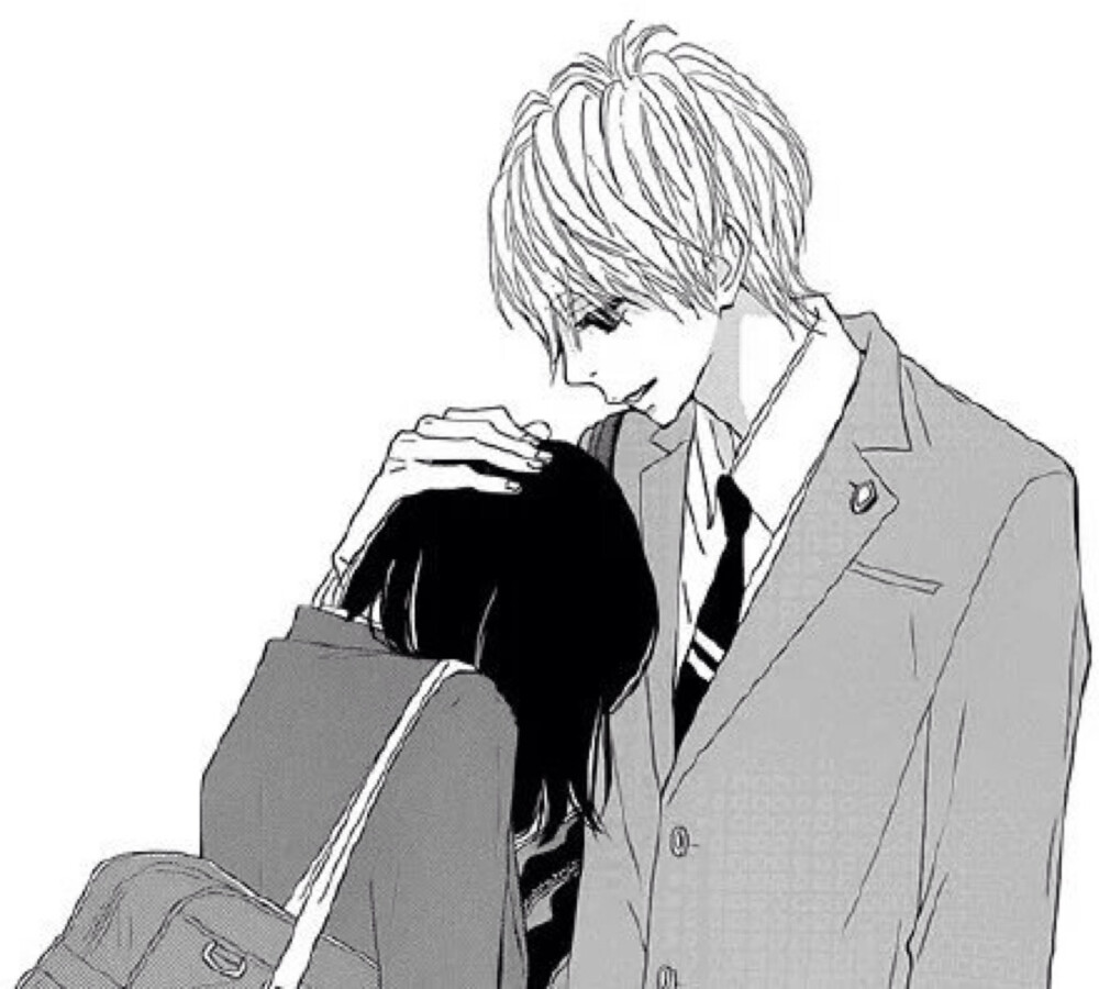 黑白线条系男女头像壁纸动漫肩蹭a青春之旅