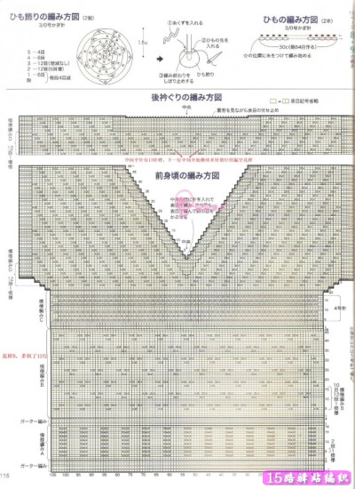 亚麻棉线针织漂亮的短袖衫图解（恋恋云汀作品）|棒针编织图解 - 15路驿站