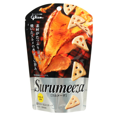 日本 固力果 Surumeeza浓厚烤鱿鱼味角切小饼干40g下酒小食啤酒