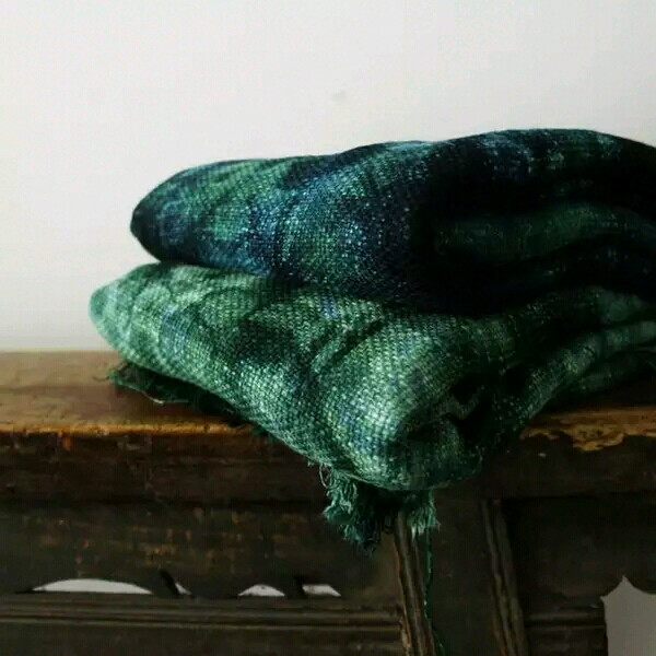 初秋服装原创文艺民族手工抓染中厚棉麻《森》