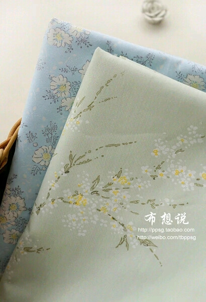 【布想说】汉服古装窗帘床品 斜纹纯棉布料 清新花系