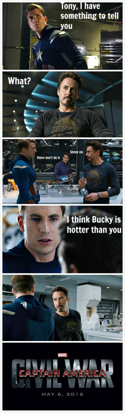 美国队长3:内战的真正原因 Captain America: Civil War 美队 钢铁侠 Bucky is hotter