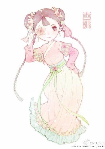 齐腰襦裙——美腻汉服哦~（微博via 五方莲子）