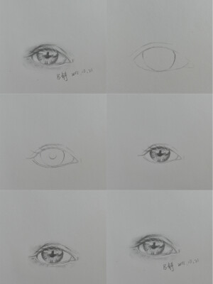 手绘眼睛步骤图~素描 铅笔画  【有亲说想要步骤图  来啦~做的简陋别介意~】