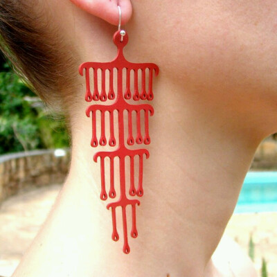 材质以皮革和橡胶为主，融入剪纸元素的创新饰品，在欧美市场价格在10～100欧元不等。（本人非代购，勿扰。）