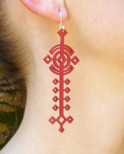 材质以皮革和橡胶为主，融入剪纸元素的创新饰品，在欧美市场价格在10～100欧元不等。（本人非代购，勿扰。）