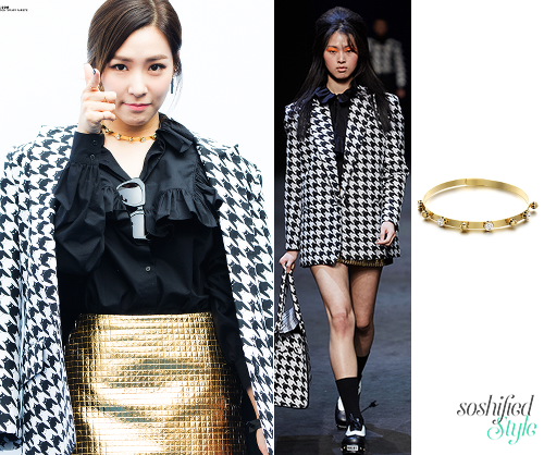 pushBUTTON: Frill Detail Shirt @ pushbutton-e-boutique.com $382 Fall Winter Collection 2015 @ pushbutton.co.kr (Price upon application) Vintage Hollywood: Rock n’ Ball Choker @ vintagehollywood.co.kr ₩69,000