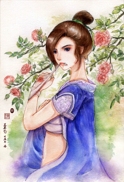 画师微博【王茶水儿】 简介:剑三仙剑轩辕剑古风控。 版权提示:插画版权属于画师个人所有，切勿商用，二改。需要版权的亲请去微博私信。