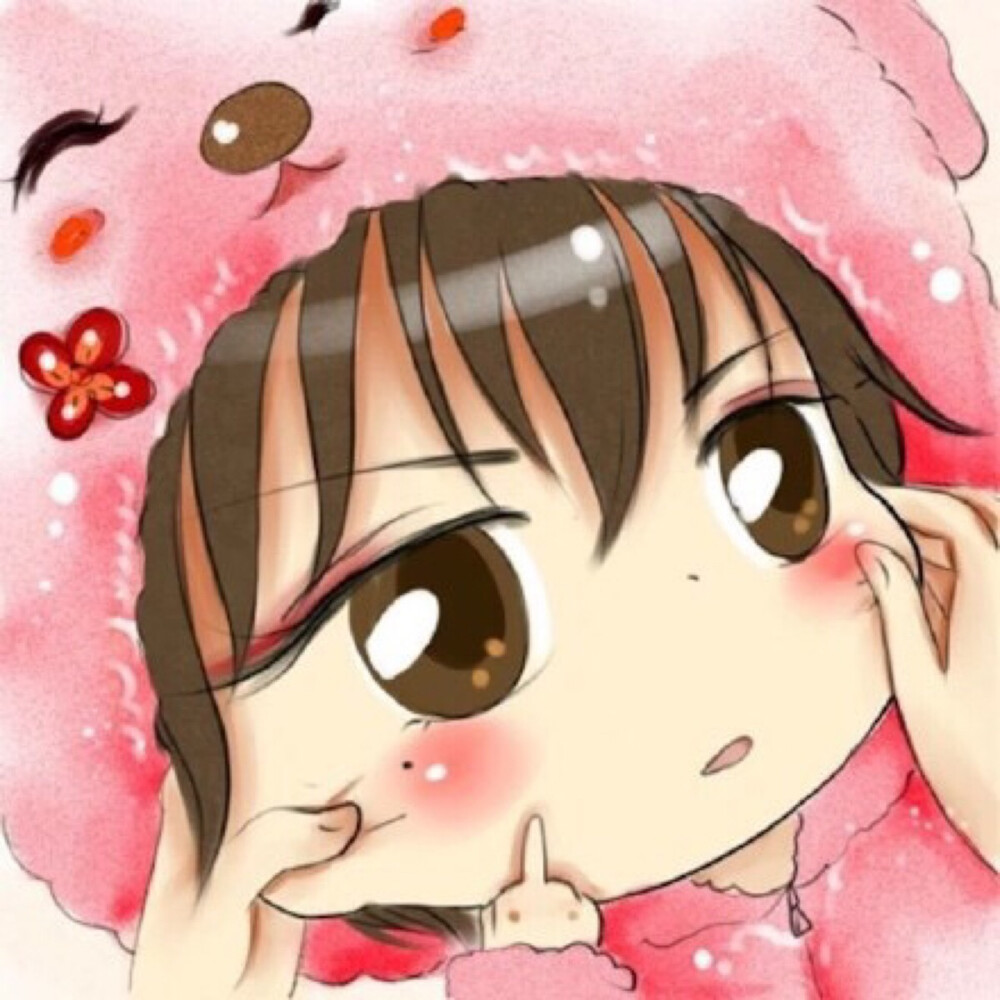 摸摸头捏捏脸二次元卡通图动漫美图q版卡哇伊唯美图片