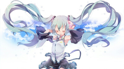 miku 双马尾 初音未来 可爱 意境