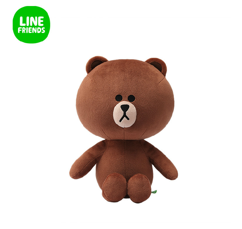 LINE FRIENDS连我坐姿布朗熊可爱卡通毛绒公仔35cm生日礼物