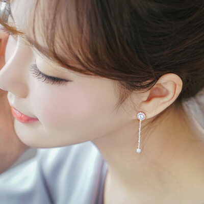 韩国进口耳饰女饰品耳环锆石圆圈气质耳钉耳坠