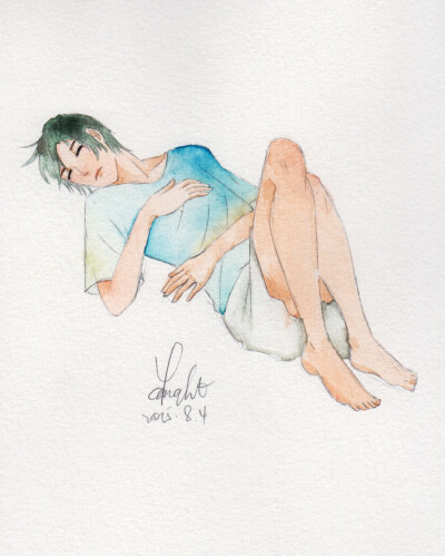 水彩画人物 练手 以前画的