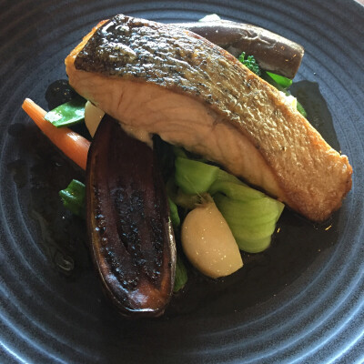 Salmon with roasted vegetable - Local Mbassy, Sydney