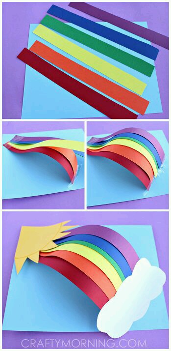 立体彩虹卡 折纸DIY