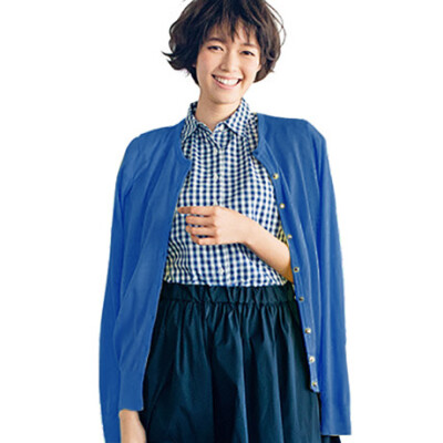 日本 幸福感满满的金色纽扣糖果色防紫外线UV针织开衫