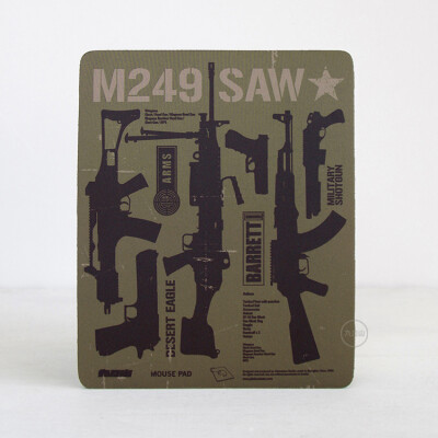 九口山原创 创意潮流 布面通用高识别度鼠标垫黑枪M249