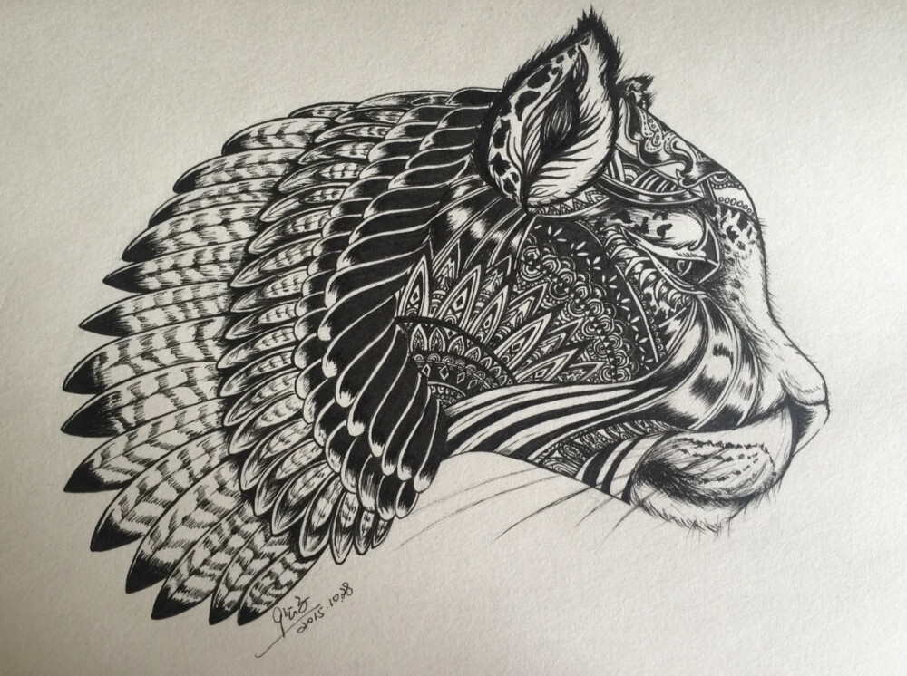 9公子 临摹 豹子