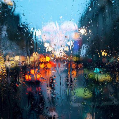 雨 彩色 迷茫 街道 斑驳