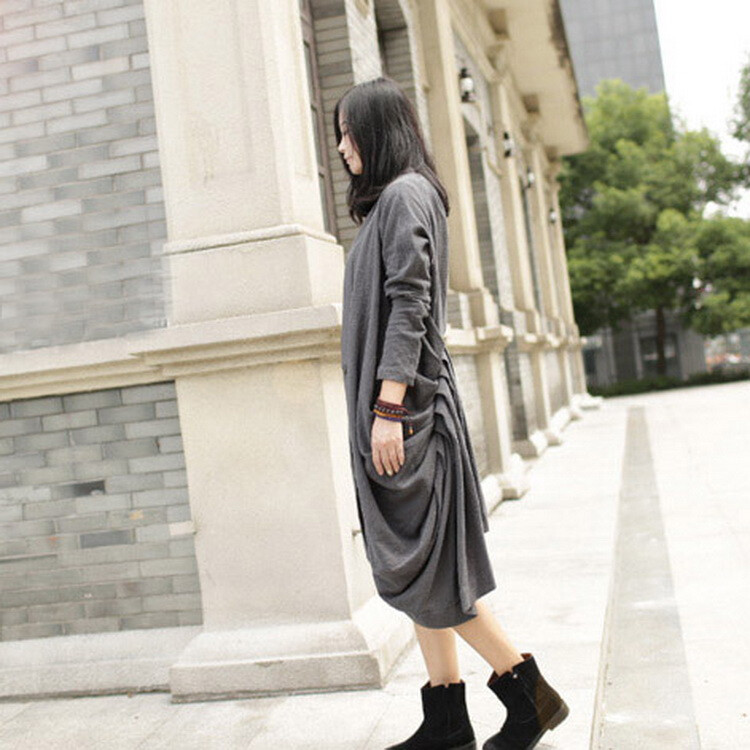 自然洱然 文艺风秋装 设计师 形象款 裙摆重磅风衣大衣