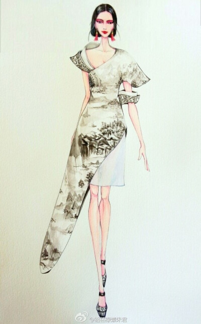 【那些大师的手绘服装婚纱礼服设计图】@怪兽M