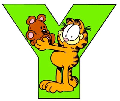 garfield alphabet Y