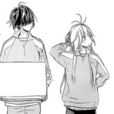 黑白 线条系 素材 男女 头像 动漫 壁纸 插画 人物 举牌