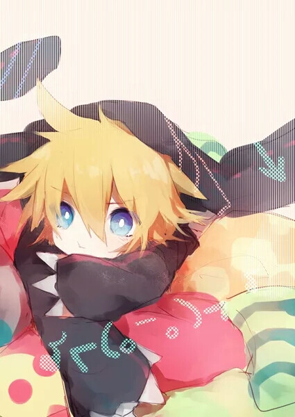 萌哒哒的连 镜音Len 动漫 食物