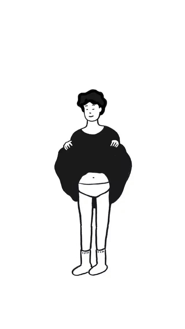 黑白简笔画壁纸