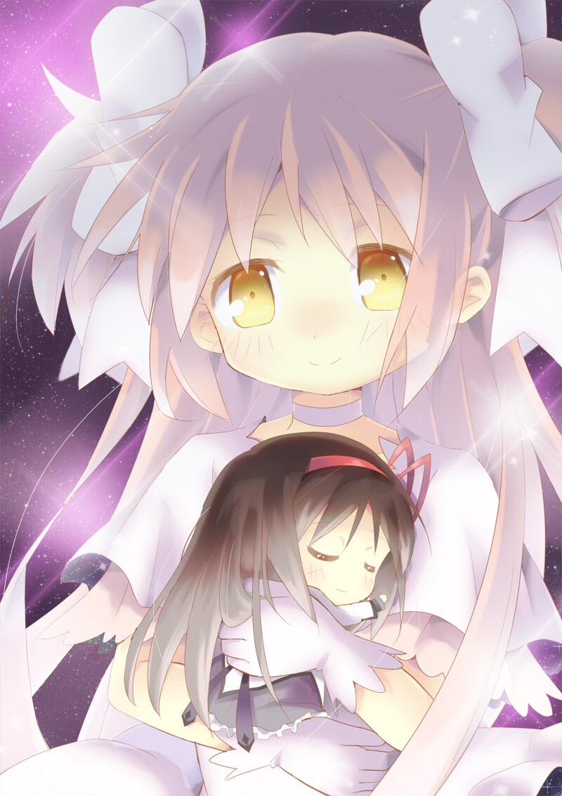 twitter p站 二次元 插画 少女 动漫 魔法少女小圆 鹿目圆香 晓美焰